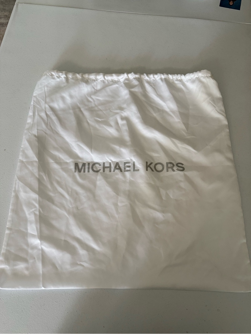 Michael Kors Large White Satin 21x21 Drawstring Dust Bag Purse Shoes Storage